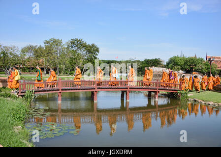 Les moines de Buang Moran, l'ancienne Siam Park, Thaïlande Banque D'Images