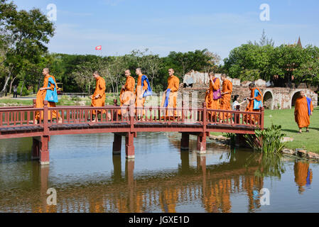 Les moines de Buang Moran, l'ancienne Siam Park, Thaïlande Banque D'Images