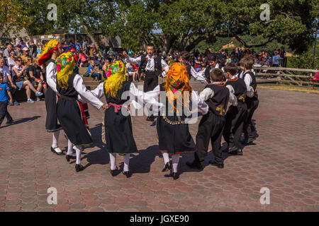 Greek-American filles et garçons, Greek Folk Dancers, danse, danse grecque, Marin Festival Grec, ville de Novato, comté de Marin, en Californie Banque D'Images