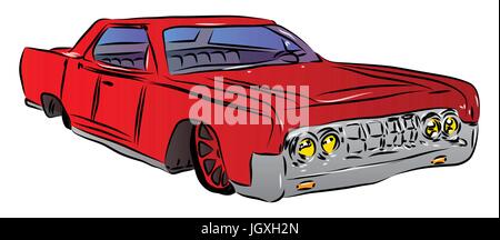 Vector cartoon illustrée à la voiture de luxe sur fond blanc. Illustration de Vecteur