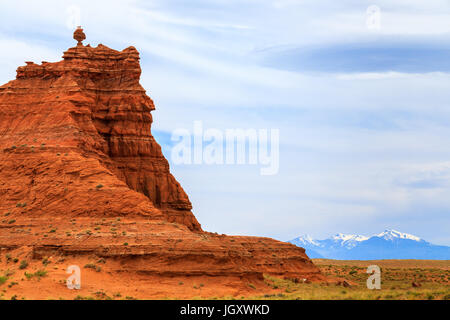 Painted Desert et les San Francisco Peaks, nord de l'Arizona, USA Banque D'Images