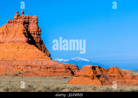 Painted Desert et les San Francisco Peaks, nord de l'Arizona, USA Banque D'Images