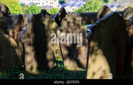 Au-dessus du cimetière méthodiste Hebden Bridge Banque D'Images