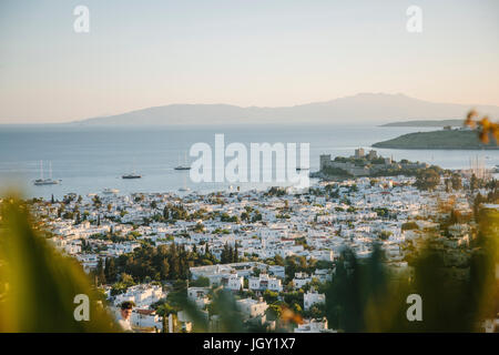 Vue de la ville, Bodrum, Mugla, Turquie Banque D'Images