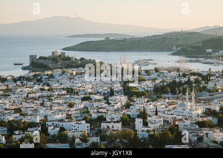 Vue de la ville, Bodrum, Mugla, Turquie Banque D'Images