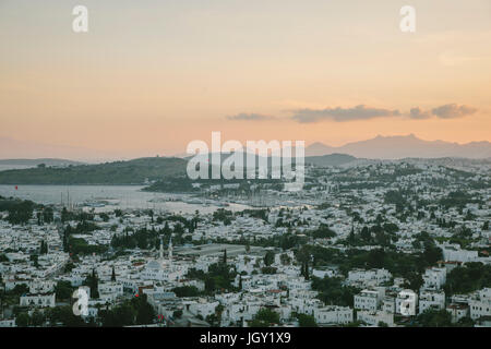 Vue de la ville, Bodrum, Mugla, Turquie Banque D'Images