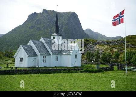 Le nord de Norways plus ancienne église à Langen, île Langoya, Vesteralen, Norvège Banque D'Images