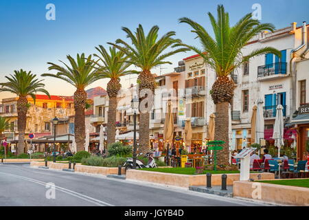 Vieille ville, promenade, Rethymno, Crète, Grèce Banque D'Images