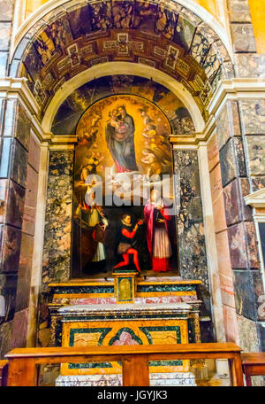 Madonna Marie autel de l'église Santa Maria della Pace Rome Italie basilique. Église construite en 1400 et 1500 par le pape Sixte IV à l'endroit où un peint Ma Banque D'Images