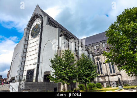 La Cathédrale de Lille doté d''une façade en marbre contemporaine (Basilique Notre Dame de la Treille à Lille, France) Banque D'Images