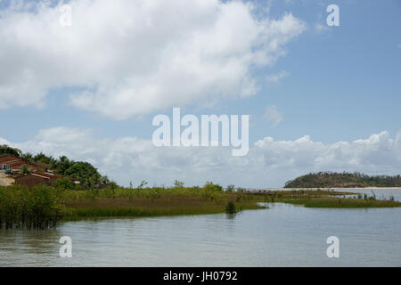 Paysage, rivière, Alcântara, Maranhão, Brésil Banque D'Images