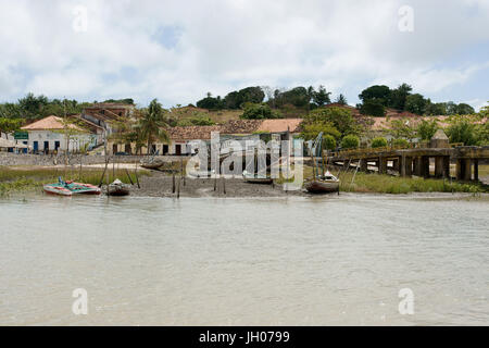 Rivière, voile, Alcântara, Maranhão, Brésil Banque D'Images