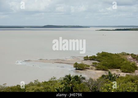 Paysage, rivière, Alcântara, Maranhão, Brésil Banque D'Images