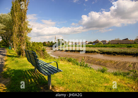 Les dépôts de limon dans le fleuve Gwendraeth. (Cydweli Kidwelly), Carmarthenshire. Le Pays de Galles. Banque D'Images