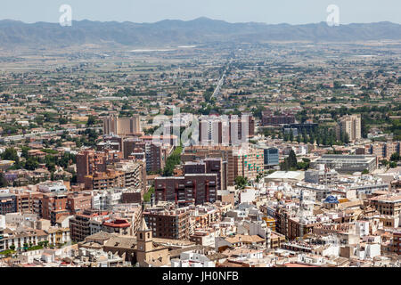 Vue panoramique sur la ville de Lorca. Province de Murcie, Espagne Banque D'Images