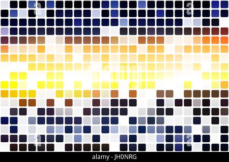 Bleu Jaune Orange Noir opacité occasionnels vector carreaux mosaic sur fond blanc Illustration de Vecteur