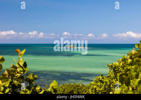 Petite île dans l'eau vert bleu clair à l'océan Atlantique au large de Bahia Honda Key dans les Florida Keys Banque D'Images
