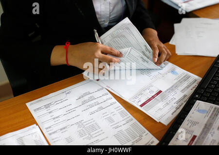 La microfinance AMK, Siem Reap branch office. Le Cambodge. Banque D'Images