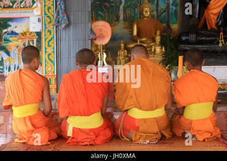 Cérémonie bouddhiste. Wat Kang. Vang Vieng. Le Laos. Banque D'Images