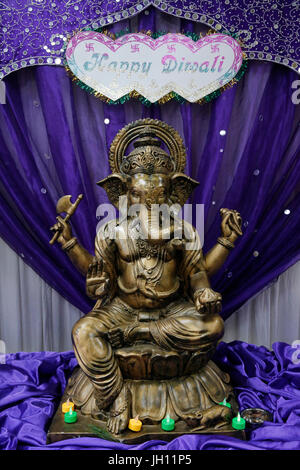 Shree Ram Mandir, Leicester. Ganesh murthi. Diwali festival. United Kingdom. Banque D'Images