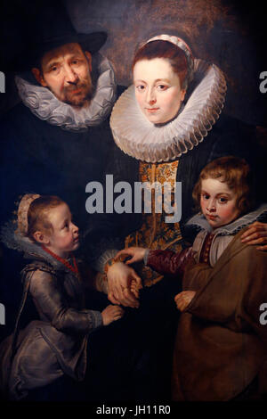 La Courtauld Gallery. Peter Paul Rubens. La famille de Jan Brueghel l'ancien. autour de 1613-15. Huile sur panneau. United Kingdom. Banque D'Images