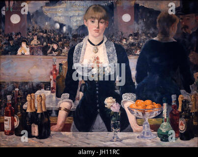 La Courtauld Gallery. Edouard Manet. Un bar à l'Folies-Bergere. 1881-1882. Huile sur toile. United Kingdom. Banque D'Images