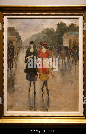 Lesser Ury. Scène de rue de Berlin, 1921. Huile sur toile. Ben Uri collection. United Kingdom. Banque D'Images