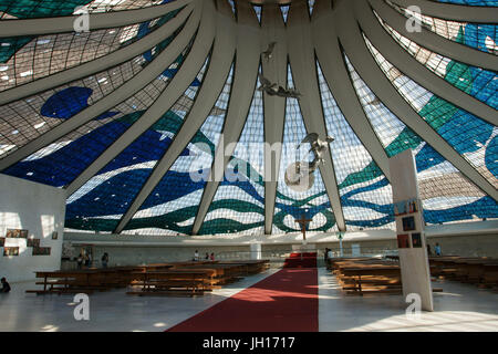 Cathédrale métropolitaine la nôtre Mme Aparecida, District Fédéral, Brasília, Brésil Banque D'Images