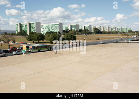 Leonel Moura Brizola Library Square, Musée National, district fédéral, Brasília, Brésil Banque D'Images