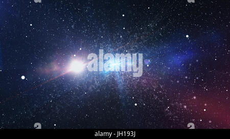 Le rendu 3D de l'étoile dans l'espace abstrait Banque D'Images