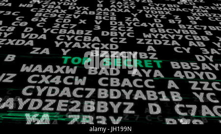 3d illustration og Green -Top Secret- entre la recherche d'écran passe abstrait Banque D'Images