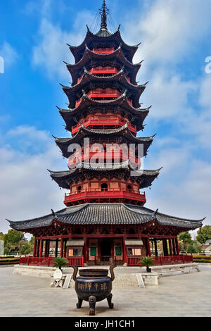 La Pagode Ruiguang porte de ville Panmen Suzhou Chine Banque D'Images