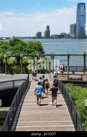 South Cove sur l'Hudson, Battery Park City, NYC Banque D'Images