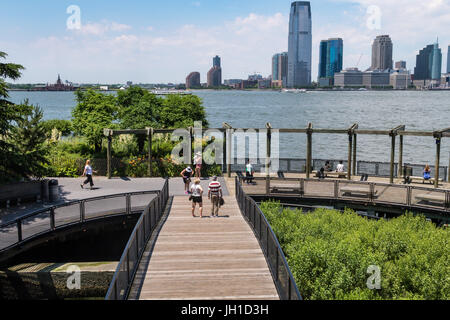 South Cove sur l'Hudson, Battery Park City, NYC Banque D'Images