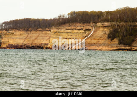 Bridal Veil Falls à Pictured Rocks National Lakeshore à Munising, Michigan Banque D'Images