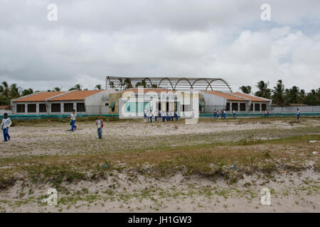 Les gens, les enfants, l'école, Lençois Maranhense, Ville, Santo Amaro, São Luis, Maranhão, Brésil Banque D'Images