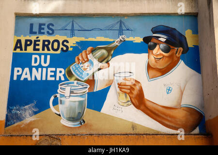 Quartier Le Panier à Marseille. L'art mural en France. Banque D'Images