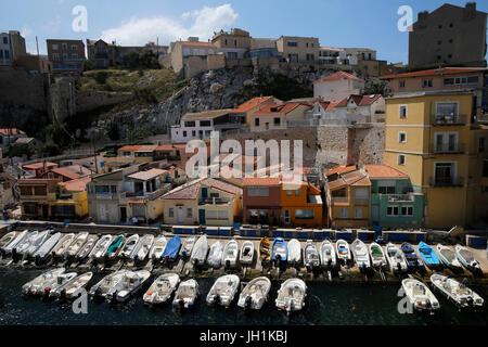 Port du Vallon des Auffes, Marseille. France. Banque D'Images