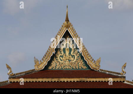 Toit pagode khmer. Wat Khor. Le Cambodge. Banque D'Images