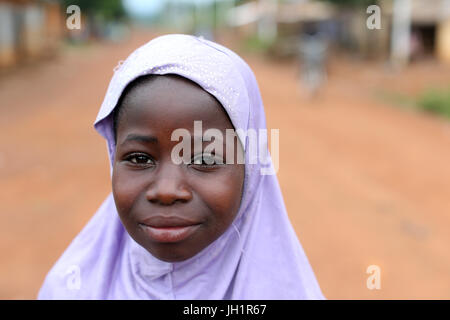 Africain girl wearing voile musulman. Le Togo. Banque D'Images