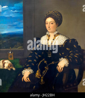 Portrait de Eleanora Gonzaga, de Titien, 1537, Galerie des Offices, Florence, Toscane, Italie, Europe Banque D'Images