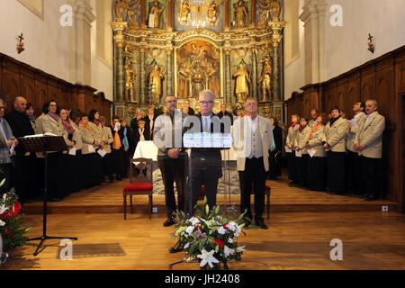 Restauration de l'église baroque de Saint Gervais. Cérémonie d'inauguration. La France. Banque D'Images