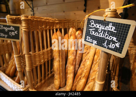 Boulangerie. Baguettes. La France. Banque D'Images