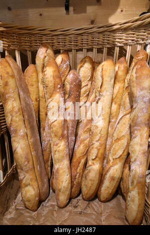 Boulangerie. Baguettes. La France. Banque D'Images