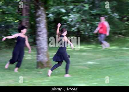 Chamonix Yoga Festival. La France. Banque D'Images