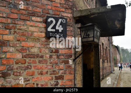 Périmètre du Camp de concentration d'Auschwitz. Cracovie. La Pologne. Banque D'Images