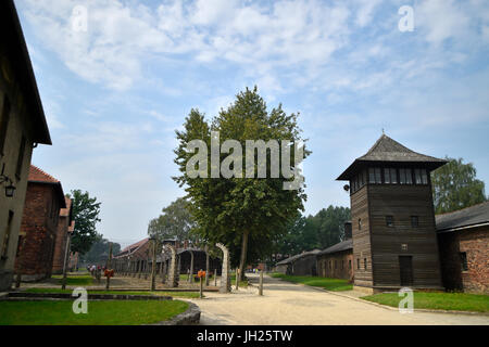 Périmètre du Camp de concentration d'Auschwitz. Cracovie. La Pologne. Banque D'Images