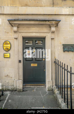 Entrée du musée de l'astronomie Herschel dans Bath, Royaume-Uni. Banque D'Images