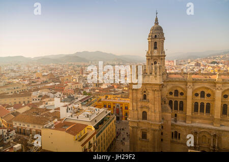 Portrait de la cathédrale de Málaga, Málaga, Costa del Sol, Andalousie, Espagne, Europe Banque D'Images