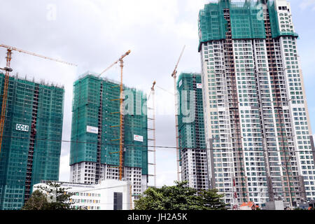 Le site de construction à Saigon au sud, un développement urbain résidentiel et commercial couvrant 3 300 hectares. Ho Chi Minh Ville. Le Vietnam. Banque D'Images